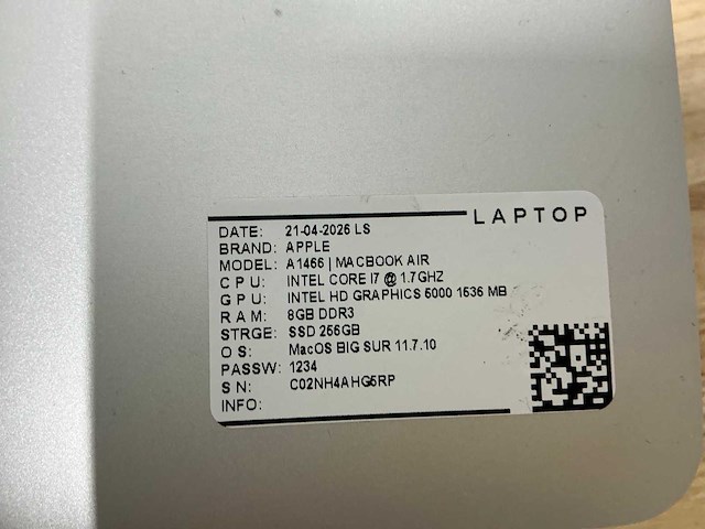 Apple macbook air a1466(i7) laptop (8x) - afbeelding 2 van  12