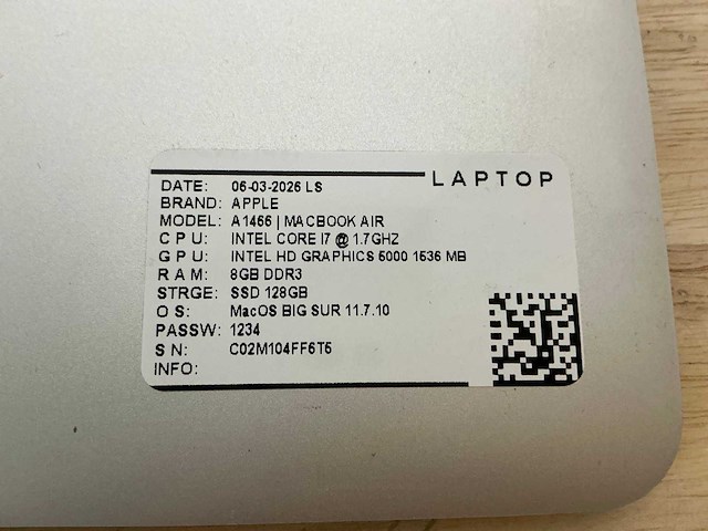 Apple macbook air a1466(i7) laptop (8x) - afbeelding 7 van  12