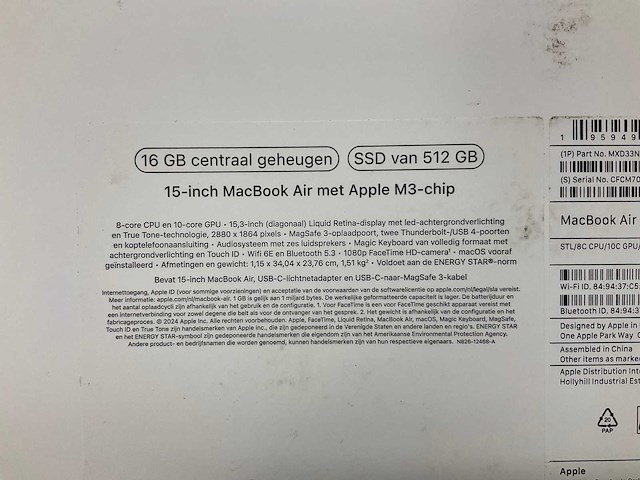 Apple macbook air met apple m3-chip 15 inch - afbeelding 6 van  7