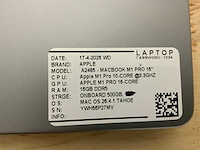 Apple macbook m1 pro a2485 laptop - afbeelding 9 van  9