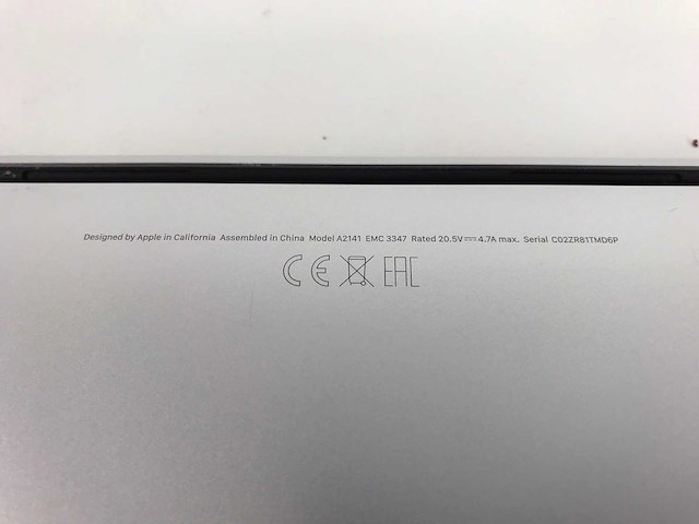 Apple macbook pro 16.1”, core(tm) i7 9th gen, 16 gb ram, 500 gb nvme, amd radeon rx 5500 laptop - afbeelding 4 van  4