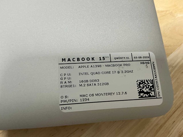 Apple macbook pro a1398(i7) laptop (3x) - afbeelding 5 van  6