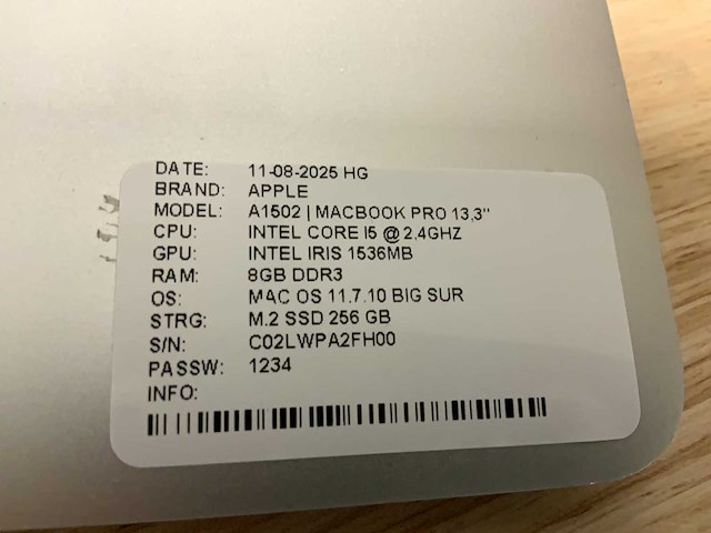 Apple macbook pro a1502 laptop (2x) - afbeelding 8 van  8