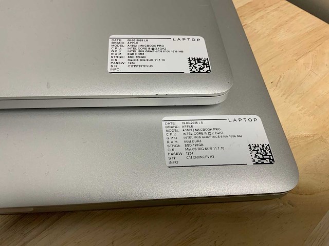 Apple macbook pro a1502 laptop (2x) - afbeelding 2 van  6