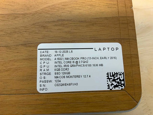 Apple macbook pro a1502 laptop (3x) - afbeelding 11 van  11