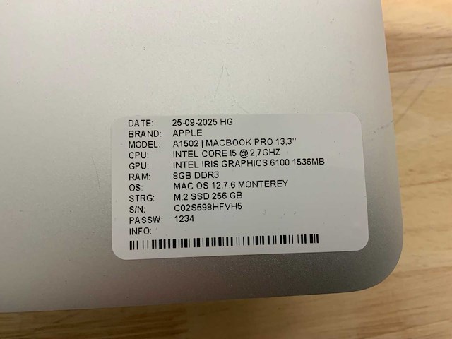 Apple macbook pro a1502 laptop (4x) - afbeelding 2 van  10