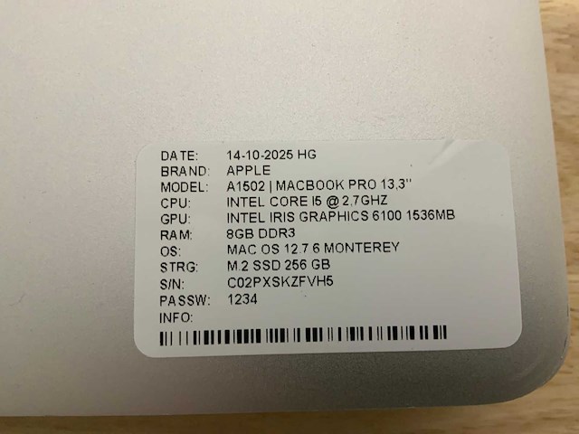 Apple macbook pro a1502 laptop (4x) - afbeelding 10 van  11