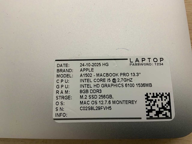 Apple macbook pro a1502 laptop (4x) - afbeelding 8 van  10