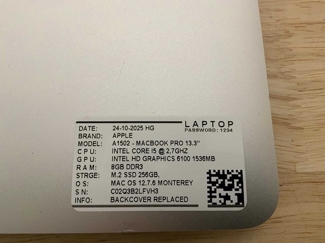 Apple macbook pro a1502 laptop (4x) - afbeelding 10 van  10
