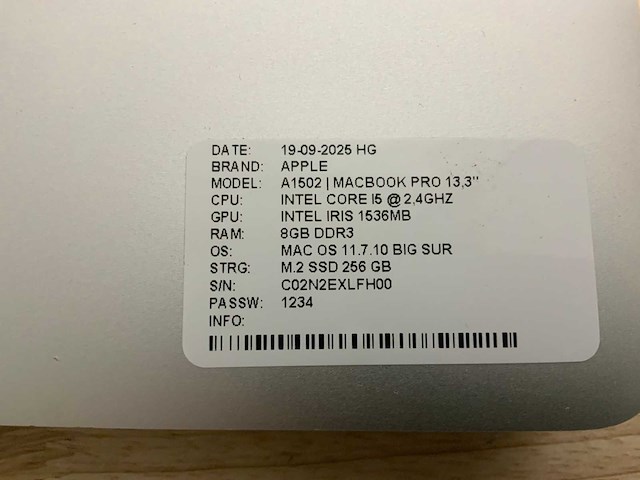 Apple macbook pro a1502 laptop (4x) - afbeelding 2 van  11