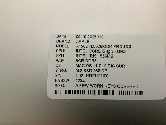 Apple macbook pro a1502 laptop (4x) - afbeelding 10 van  11