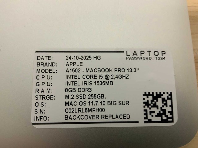 Apple macbook pro a1502 laptop (4x) - afbeelding 2 van  10