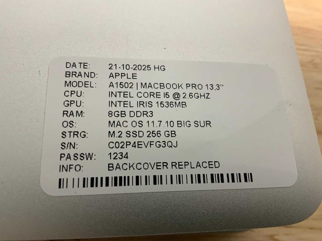 Apple macbook pro a1502 laptop (4x) - afbeelding 10 van  11