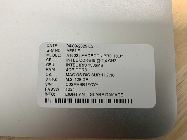 Apple macbook pro a1502 laptop (4x) - afbeelding 10 van  10