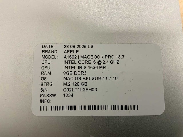 Apple macbook pro a1502 laptop (4x) - afbeelding 2 van  10