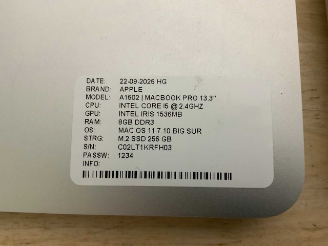 Apple macbook pro a1502 laptop (4x) - afbeelding 8 van  10