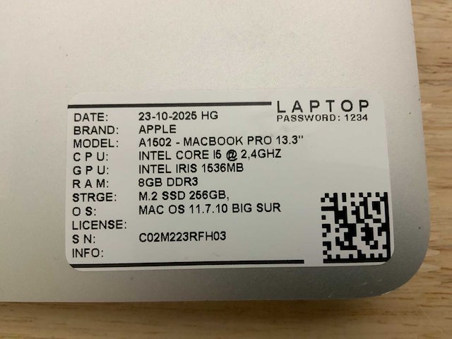 Apple macbook pro a1502 laptop (4x) - afbeelding 9 van  10