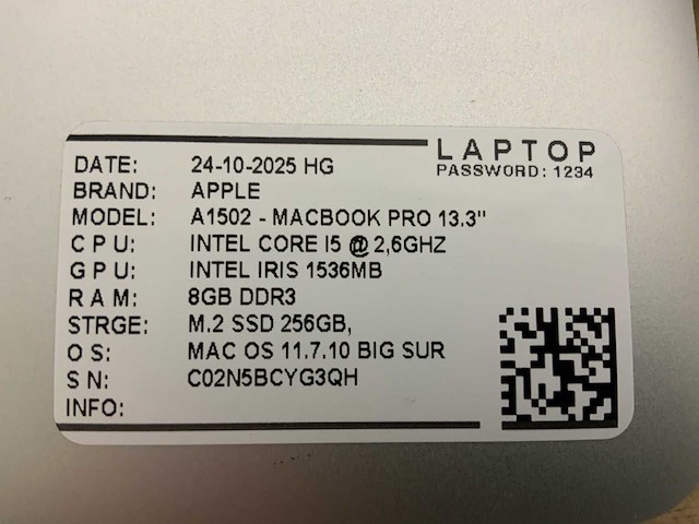 Apple macbook pro a1502 laptop (4x) - afbeelding 2 van  11