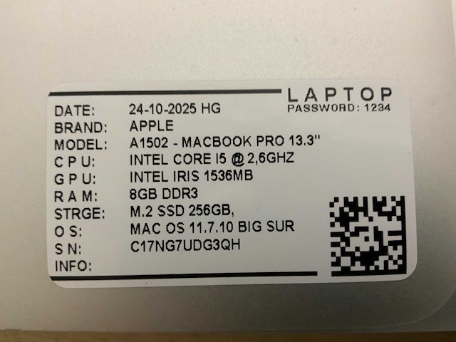 Apple macbook pro a1502 laptop (4x) - afbeelding 10 van  11