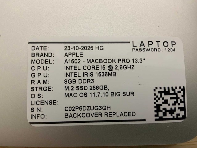 Apple macbook pro a1502 laptop (4x) - afbeelding 11 van  11