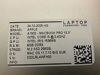 Apple macbook pro a1502 laptop (4x) - afbeelding 9 van  10