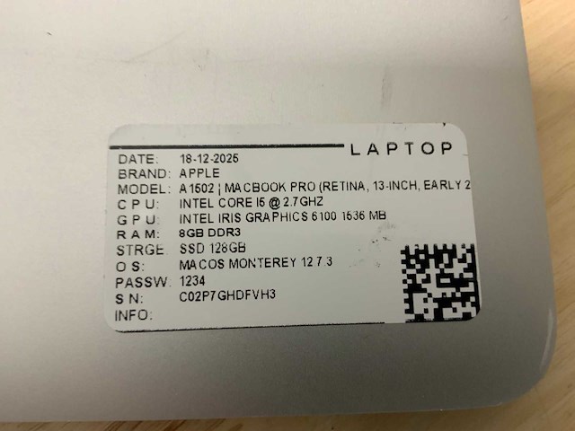 Apple macbook pro a1502 laptop (6x) - afbeelding 4 van  12