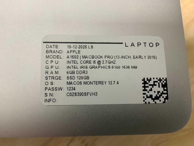 Apple macbook pro a1502 laptop (6x) - afbeelding 11 van  12