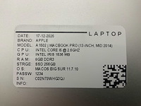 Apple macbook pro a1502 laptop (6x) - afbeelding 3 van  8