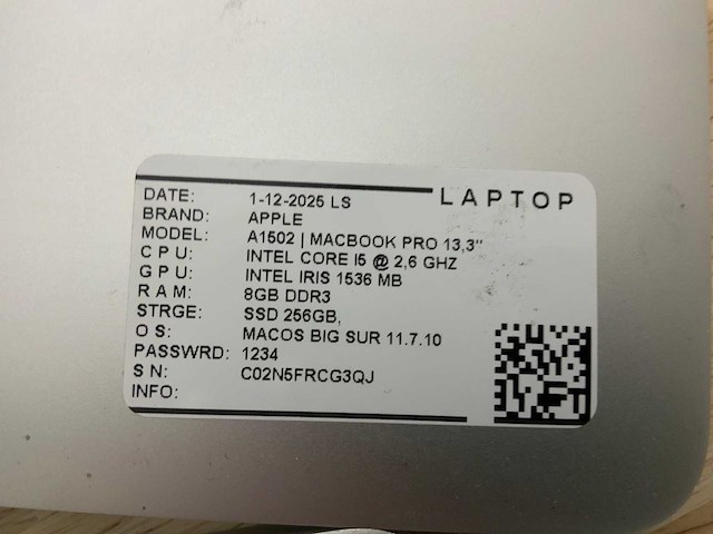 Apple macbook pro a1502 laptop (6x) - afbeelding 4 van  8