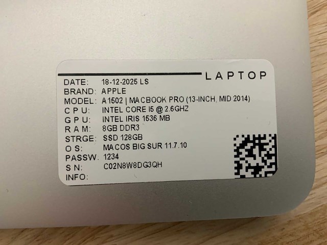 Apple macbook pro a1502 laptop (6x) - afbeelding 7 van  8