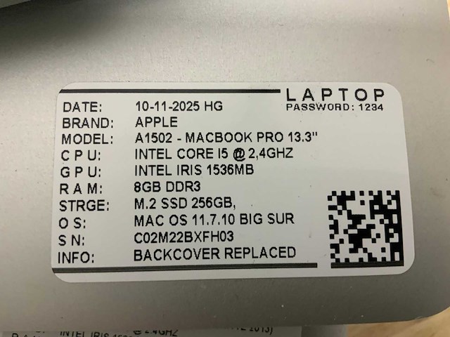 Apple macbook pro a1502 laptop (6x) - afbeelding 2 van  10