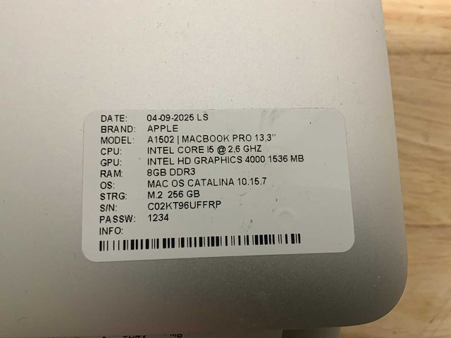 Apple macbook pro a1502 laptop (6x) - afbeelding 8 van  10