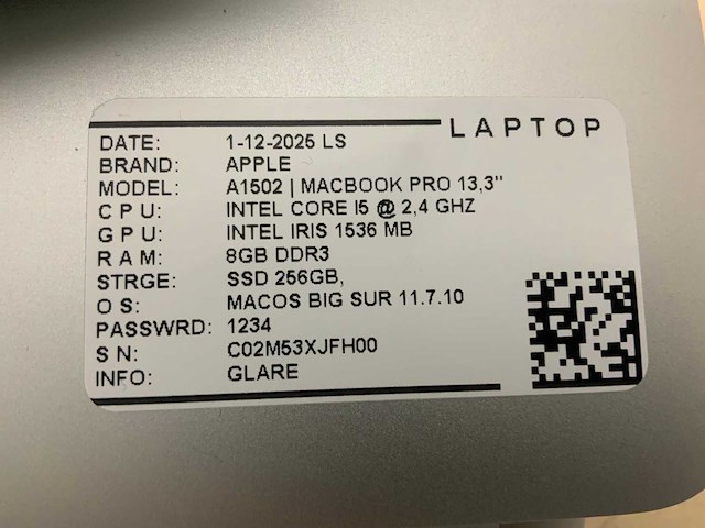 Apple macbook pro a1502 laptop (6x) - afbeelding 10 van  10