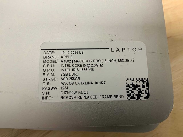 Apple macbook pro a1502 laptop (6x) - afbeelding 2 van  12