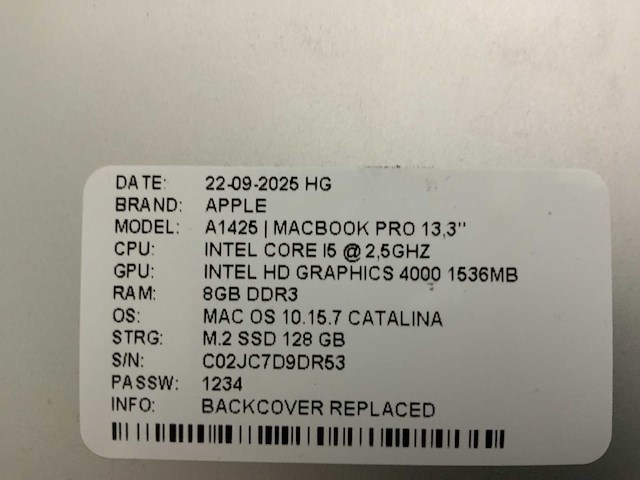 Apple macbook pro a1502/a1425 laptop (4x) - afbeelding 8 van  8