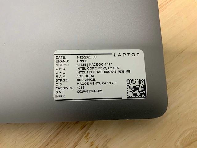 Apple macbook pro a1534 laptop (2x) - afbeelding 7 van  8