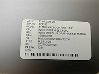 Apple macbook pro a1708 laptop (2x) - afbeelding 9 van  9