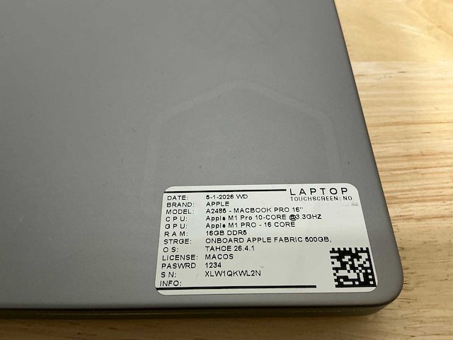 Apple macbook pro a2485 laptop - afbeelding 2 van  9