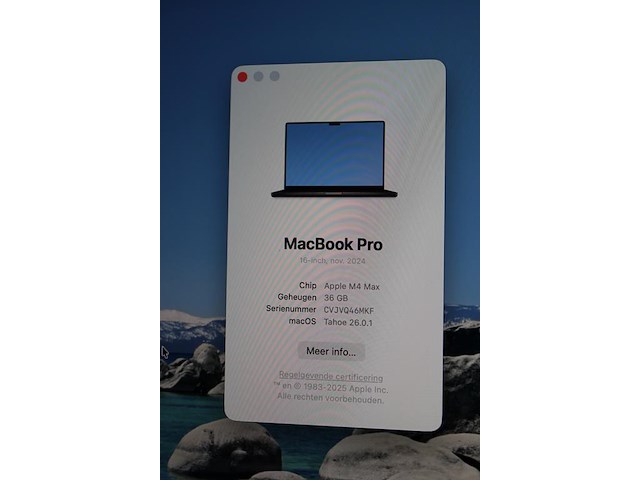 Apple macbook pro m4 max model a3186 16 inch. werkgeheugen 36 gb - afbeelding 2 van  4