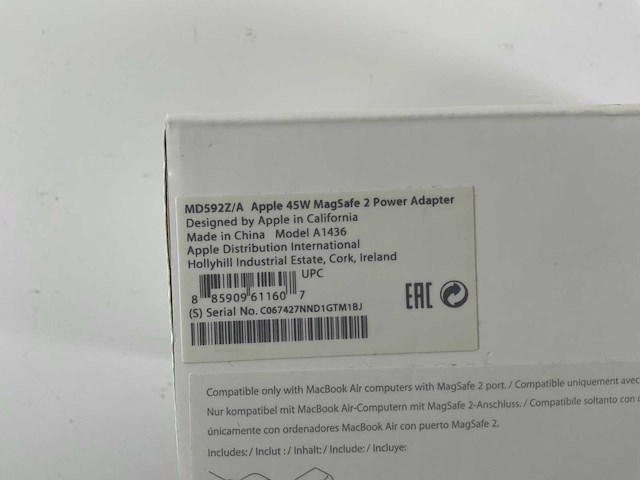 Apple (magsafe 2) 60w/45w power adapters (new) (13x) - afbeelding 9 van  12