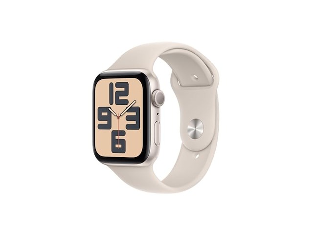 Apple watch se 2023 44mm starlight aluminium case with starlight sport band - afbeelding 1 van  2