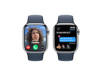 Apple watch series 9 gps + cellular 41mm silver stainless steel case with storm blue sport band s/m - afbeelding 3 van  3