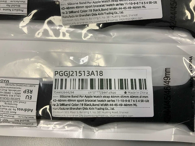 Apple watch silicone band strap black (5x) - afbeelding 2 van  3
