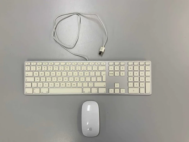 Apple wired magic qwerty(nederlands) keyboard with numeric keypad + magic mouse - afbeelding 1 van  2