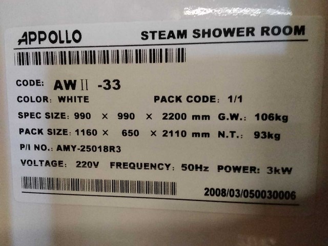 Appollo - stoom- douchecabine - afbeelding 5 van  6