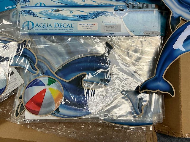 Aqua decal dolphin partij zwembadstickers - afbeelding 2 van  2