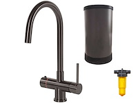 Aqua hot+ 3-in-1 kokendwaterkraan gunmetal met 5 liter boiler en filterset