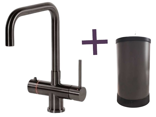 Aqua hot+ 3-in-1 kokendwaterkraan gunmetal met 5 liter boiler - afbeelding 1 van  9