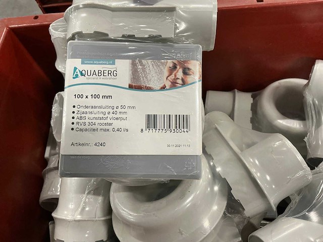 Aquaberg abs doucheput rvs 100x100mm (25x) - afbeelding 2 van  4