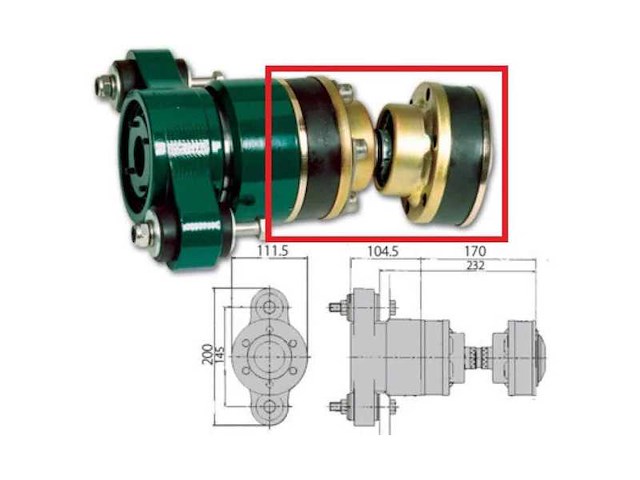 Aquadrive flexible shaft link cv10 - 6070025 - afbeelding 1 van  5